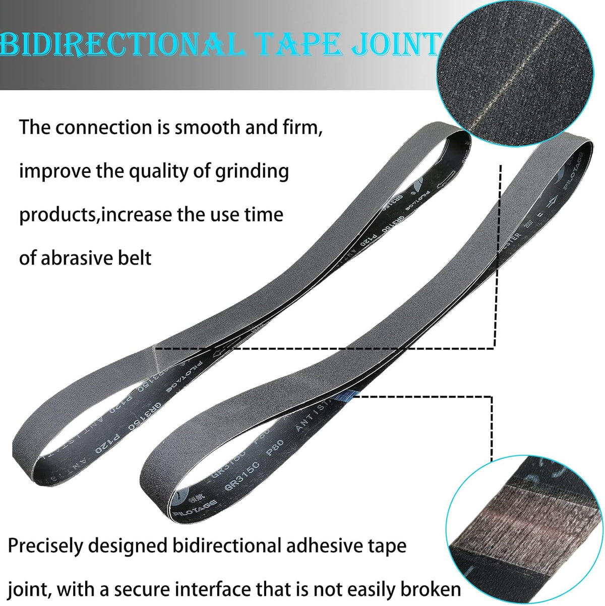 12 PCS 2 x 72 Inch Silicon Carbide Sanding Belts Assortment- 80, 120, 240, 400, 800, 1000 Grits Premium Sander Belts For Knife Sharpening and Metalworking