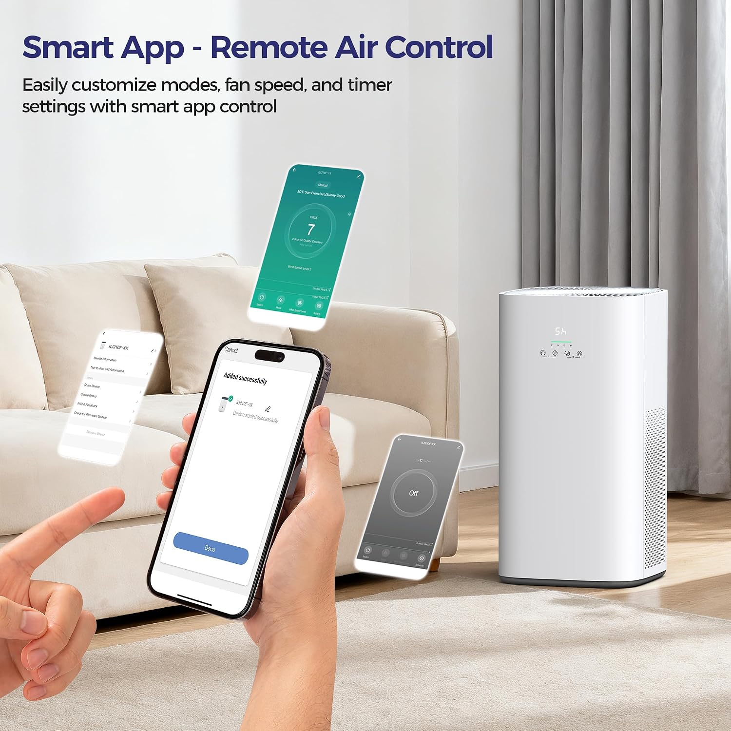 Air Purifier for Home Large Room & Pets, Covers Up to 1800 ft² with CADR 242 CFM, H13 HEPA Filter, Air Quality