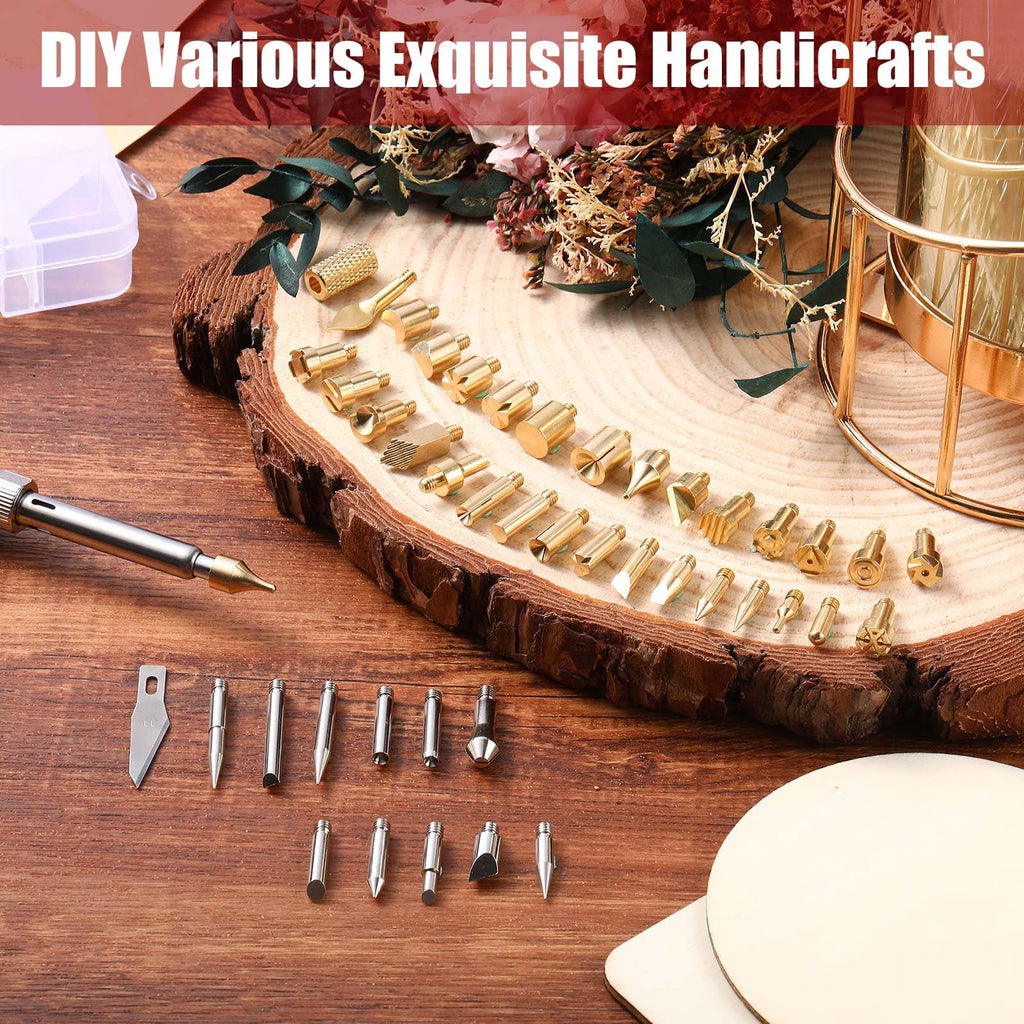 43 Pcs Wood Burning Letters Kit Craft Tools Gift, Different Shape