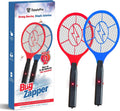 Electric Fly Swatter 2 Pack - 3000V Electric Grid Bug Zapper Racket with Safety Mesh, Handheld Mosquito & Fly Killer