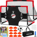 Kids Soccer Goals for Backyard Set of 2, 6x4 ft Portable Toddler Soccer Goal Training Equipment with Soccer Target