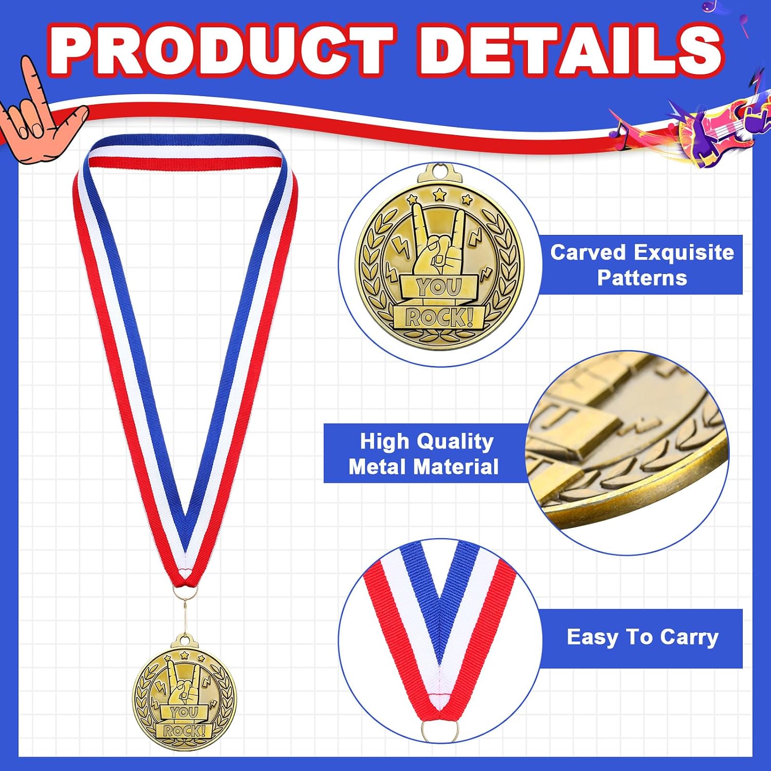 30 Pcs 2'' Gold Awards Medals Bulk Winner Medals with Neck Ribbons Encourage Team Participation for Adults Trophy