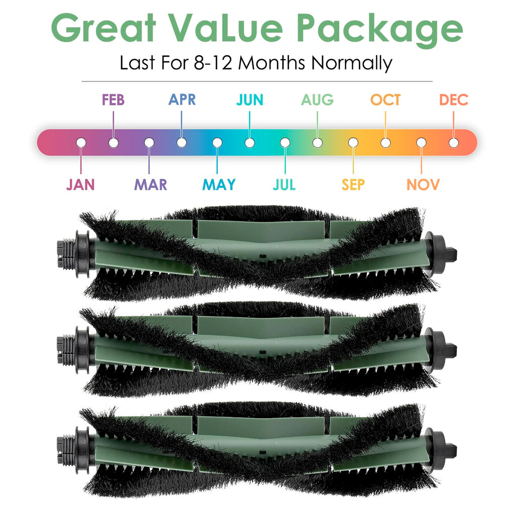 (3 Pack) Roomba 104 Roller Brushes for irobot Roomba 104, 105 Vac, 105 Combo, Vac Robot Vacuum Q0120, Vacuum 2 Essential Q0520, Robot Vacuum and Mop Combo Y0140 Y0110 Q011 Roller Brush