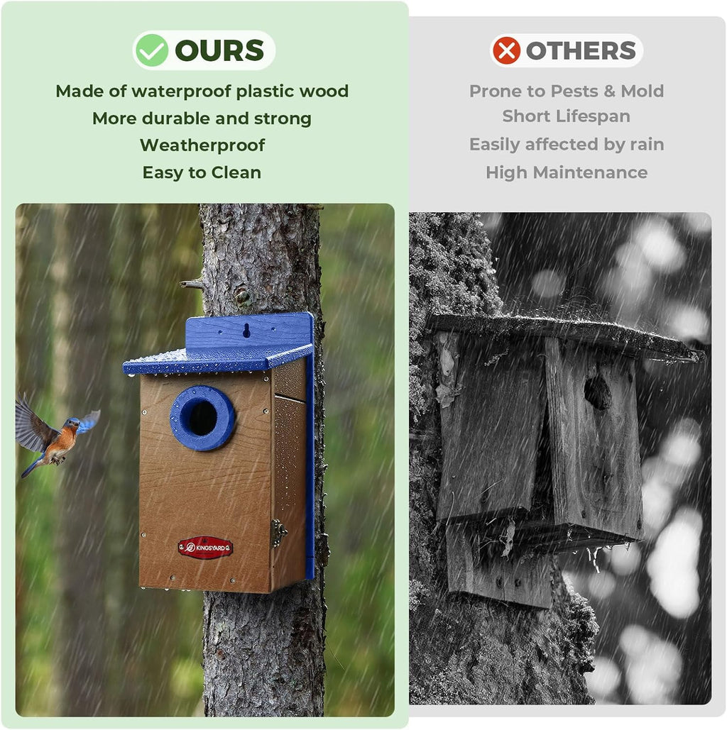 Kingyard Bluebird House, Outdoor Bird House with Predator Guard