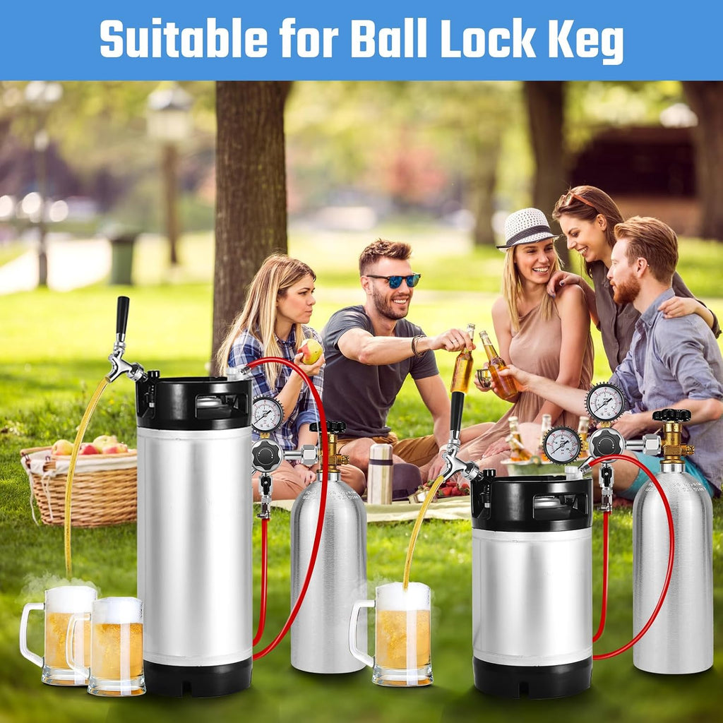 Ball Lock Tap Corny Keg Faucet Adapter, 2Pcs Ball Lock Quick Disconnect Kits for Cornelius Kegs Ball Lock Kegs, Draft