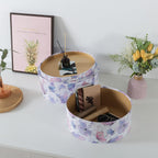 Butterfly Garden Large Oval Storage Boxes for Women, Set of 2