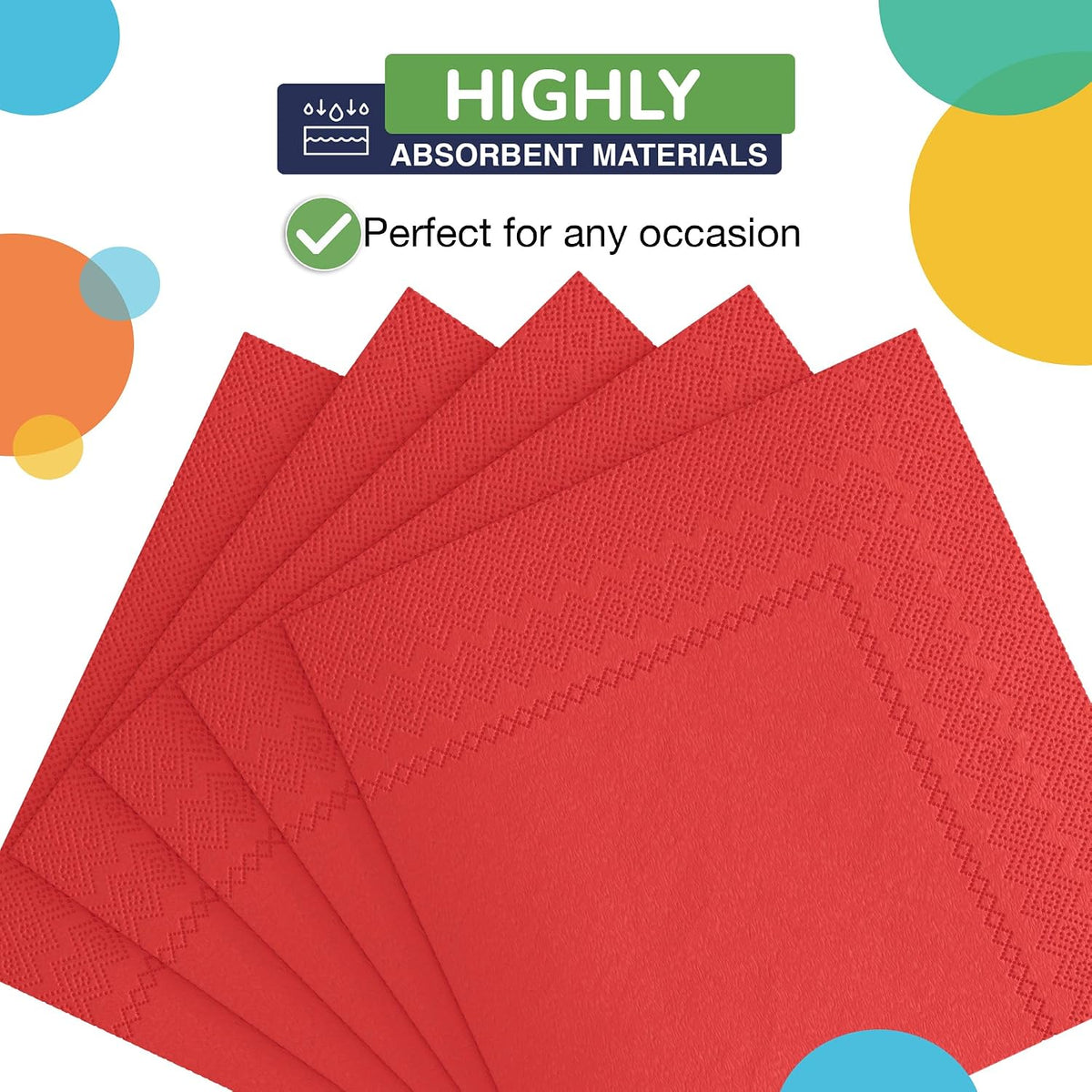 Red Dinner Napkins Disposable Paper Napkins 50 Pcs