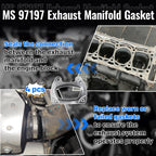 4-Pack MS97197 Exhaust Manifold Gasket, Stainless, Compatible with MS 97197