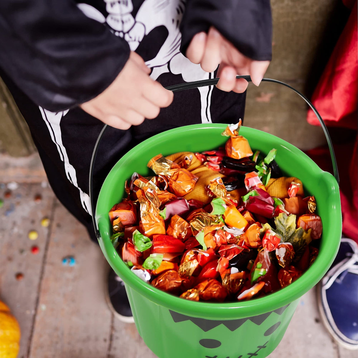 3 Pack Halloween Buckets, Orange Purple Green