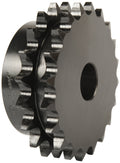 Browning D80B11 Minimum Bore Double Roller Chain Sprocket, 2 Strands, Steel, 3/4" Stocked Bore, 11 Teeth