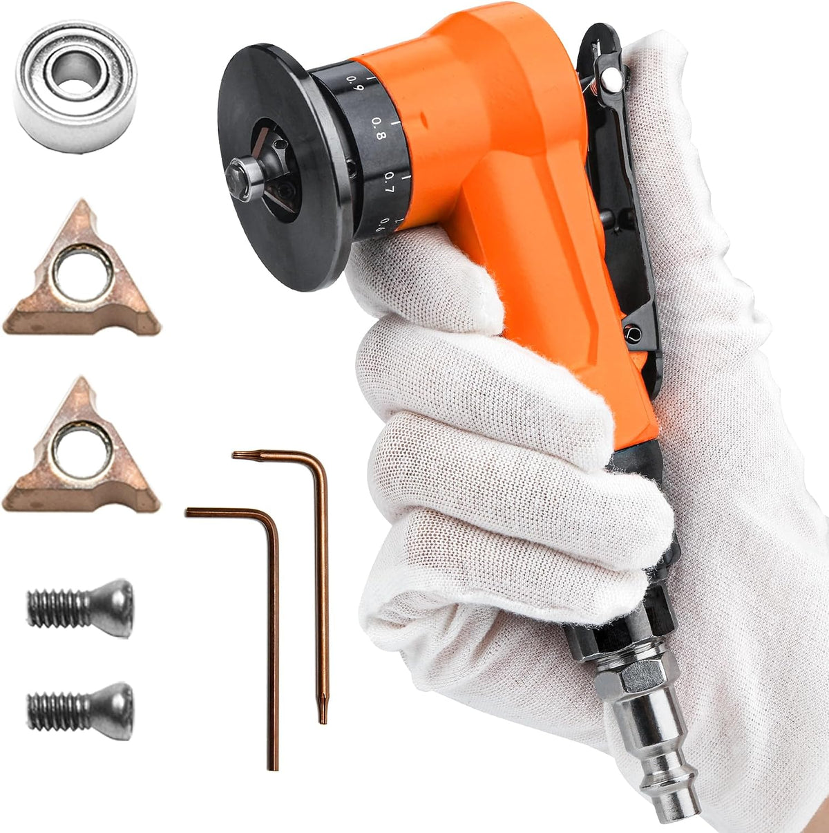 2-in-1 Mini Pneumatic Chamfer Tool, 45° Metal Beveling Machine