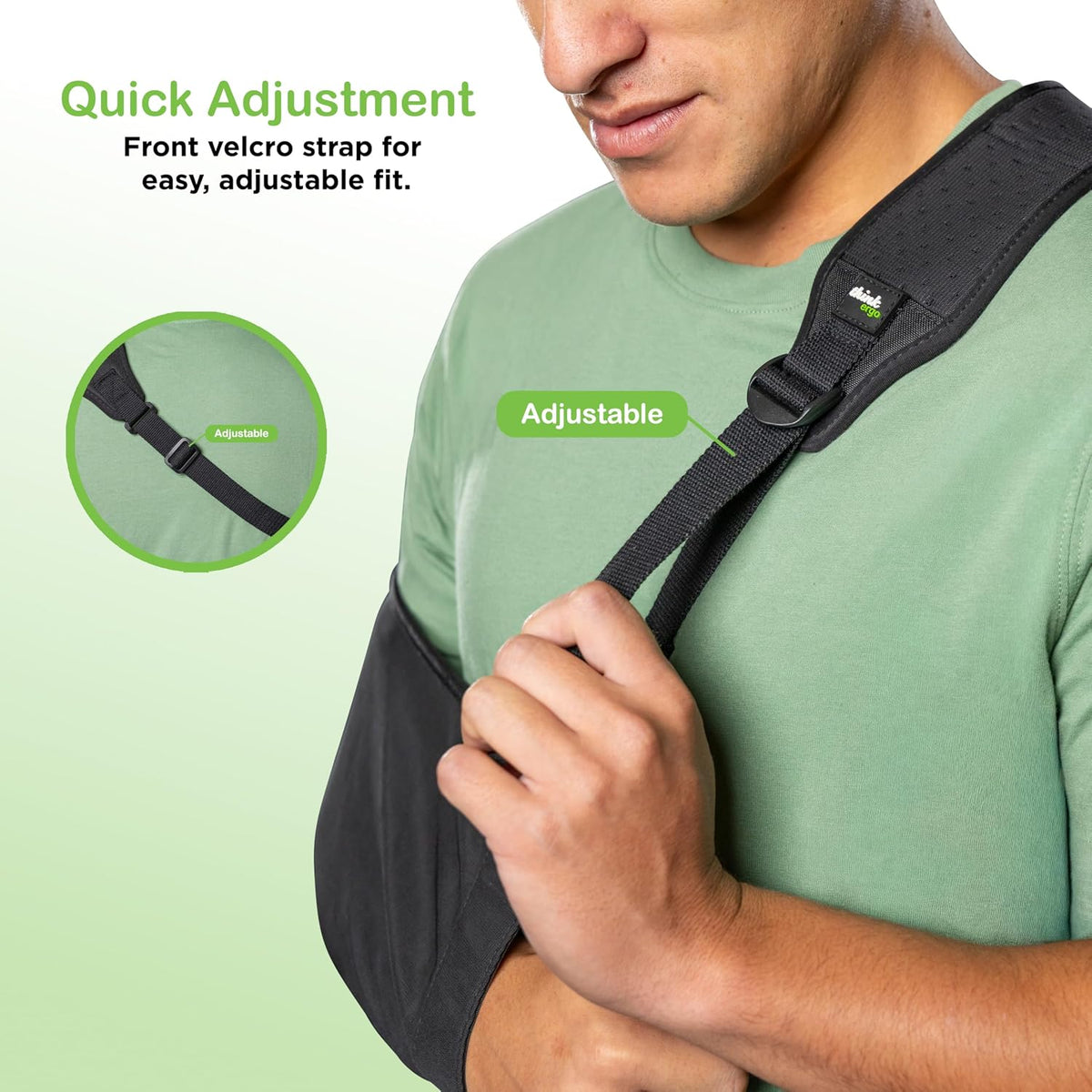 Arm Sling for Shoulder Injury & Rotator Cuff Support – Breathable, Adjustable Arm Sling with Front Buckle, Padded