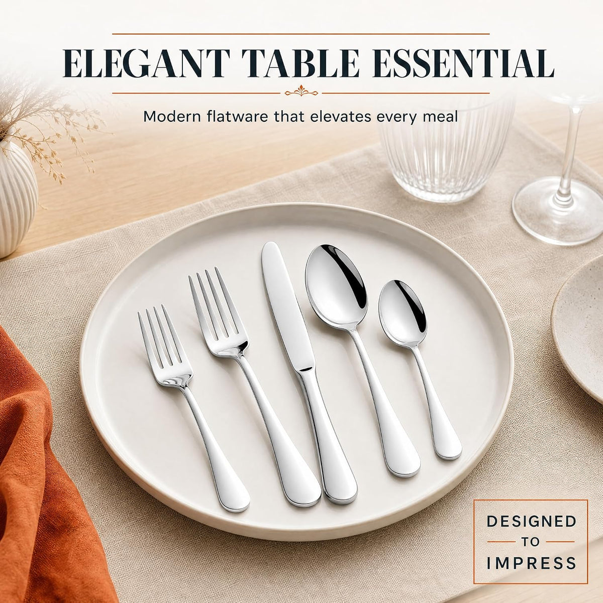 60 Piece Silverware Set for 12,Stainless Steel Flatware Set
