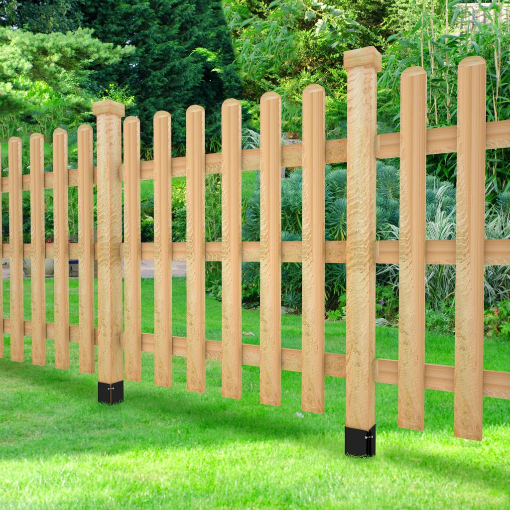 Fence Post Anchor 32 inch Ground Spike Heavy Duty Black Powder Coated Fence Stakes Post Base for Mailbox, 32 x 4 x 4