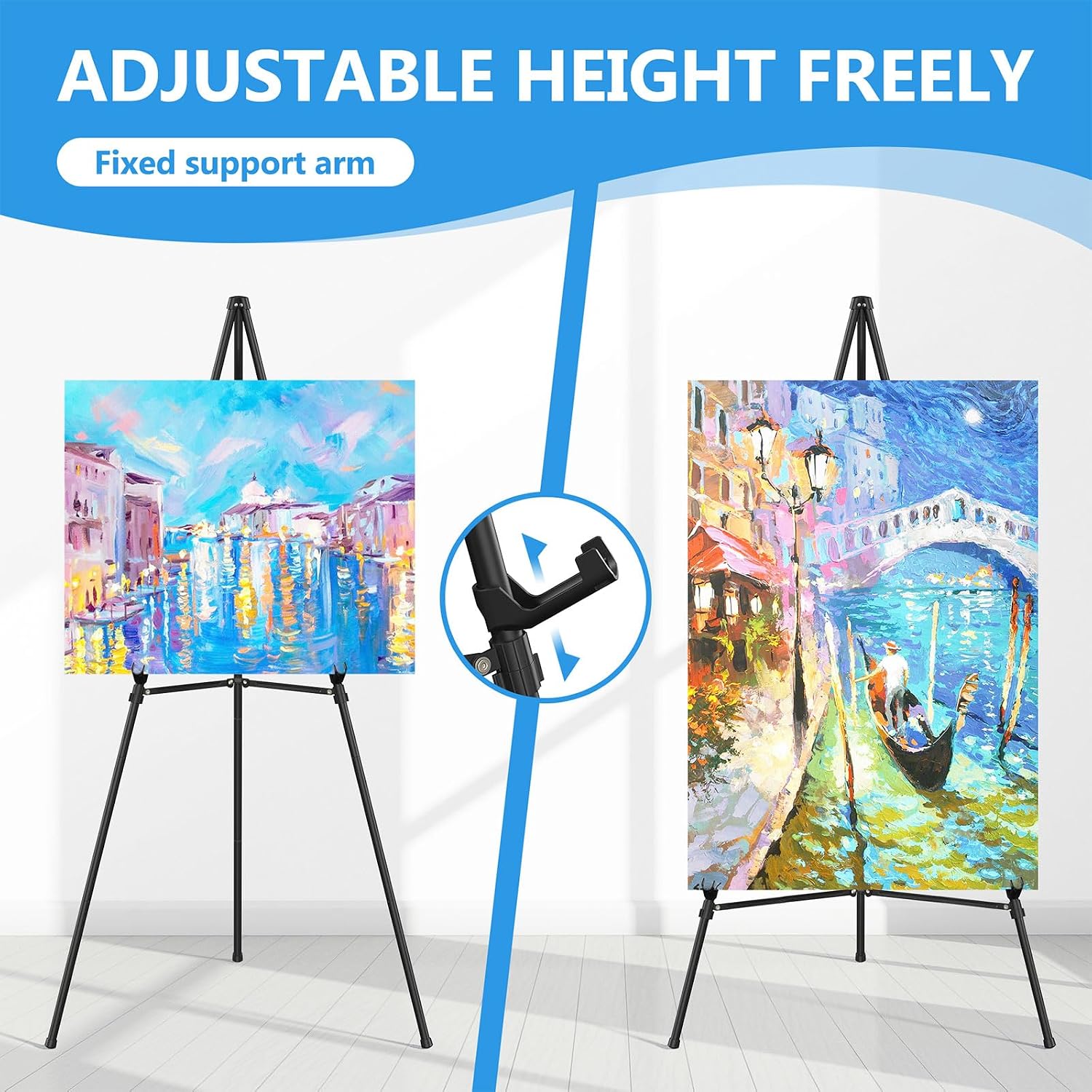 Easel Stand for Sign 70" Adjustable,Portable Metal Easels for Display with Reinforced Support,Folding Easel Sign for