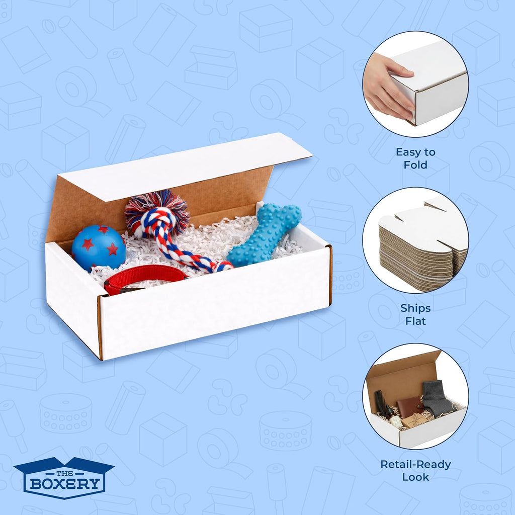 Corrugated Mailers White Tuck Shipping Boxes (8x4x3)