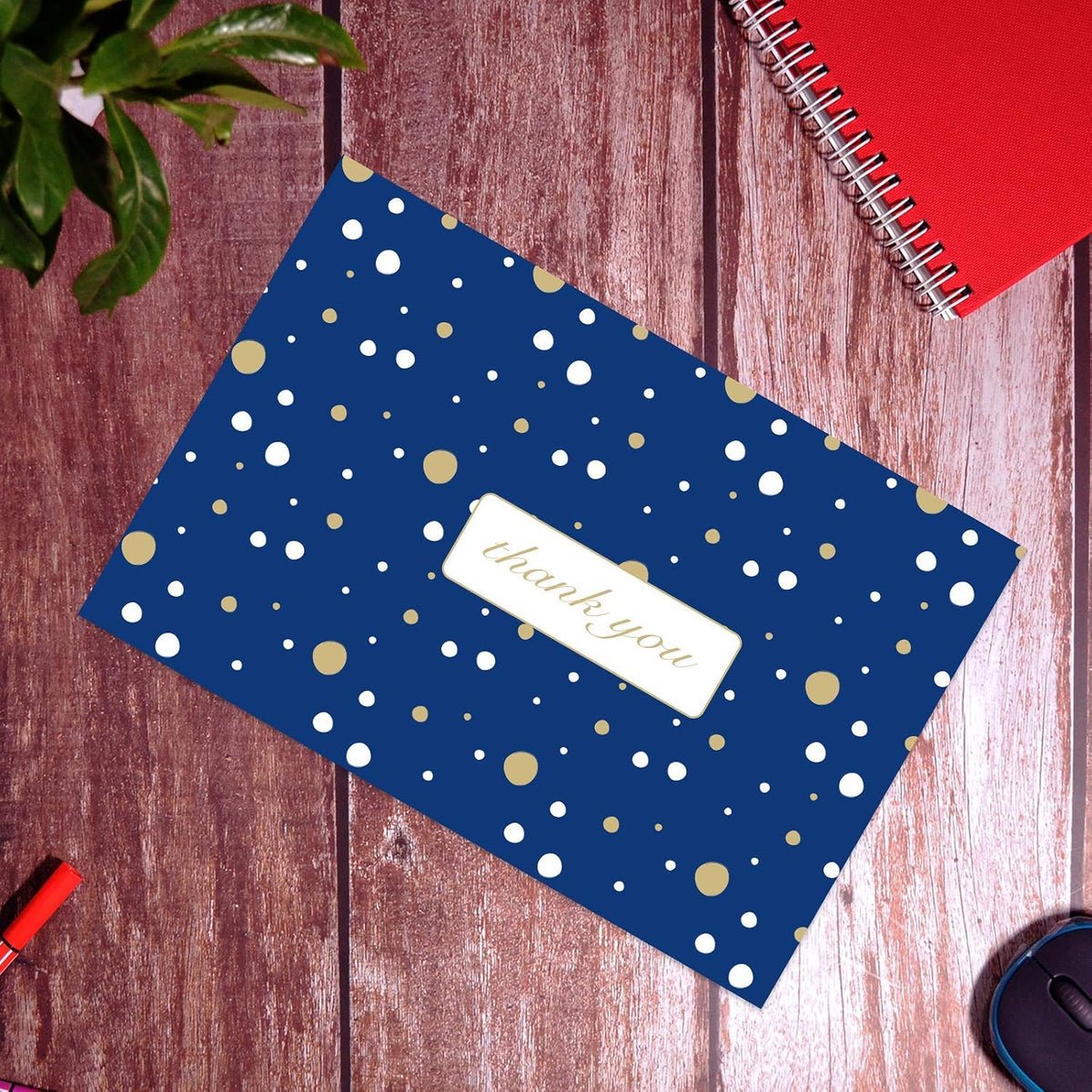 100 Count - 12 x 15.5 inch Poly Mailer Envelope Thank You Blue Polka Dot