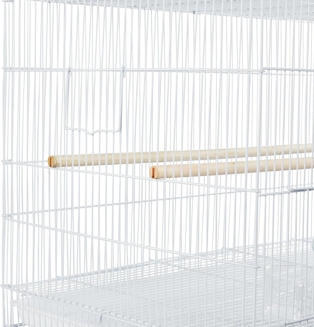 30-inch Flight Bird Cage for Parrots Finches Budgies Cockatiels Parakeets Lovebirds Canaries with Slide-Out Tray, White