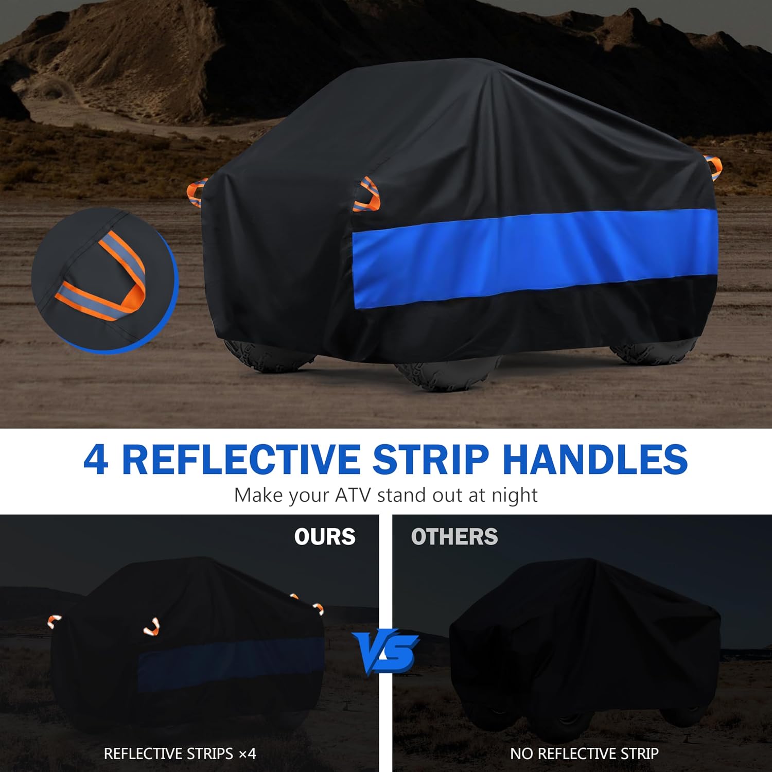 ATV Cover Waterproof Heavy Duty Universal Quad Cover Outdoor Storage Cover 4 Wheeler UV Protection for Polaris Yamaha