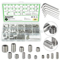 300 Pcs Set Screws, M3 M4 M5 M6 M8 Screws Assortment Kit,Allen Head Screws