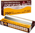 Pop-Up Aluminum Foil Sheets, 250 Count, 14 x 10.75 Inch, 25 Micron