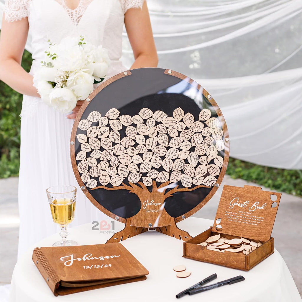 Personalized Wedding Guest Book Alternative - Wedding Decorations for Ceremony Outside Inside - Bridal Shower Guest