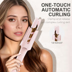 Auto Curling Iron with 4 Temps, 3 Timers & Shut-Off (Pink)