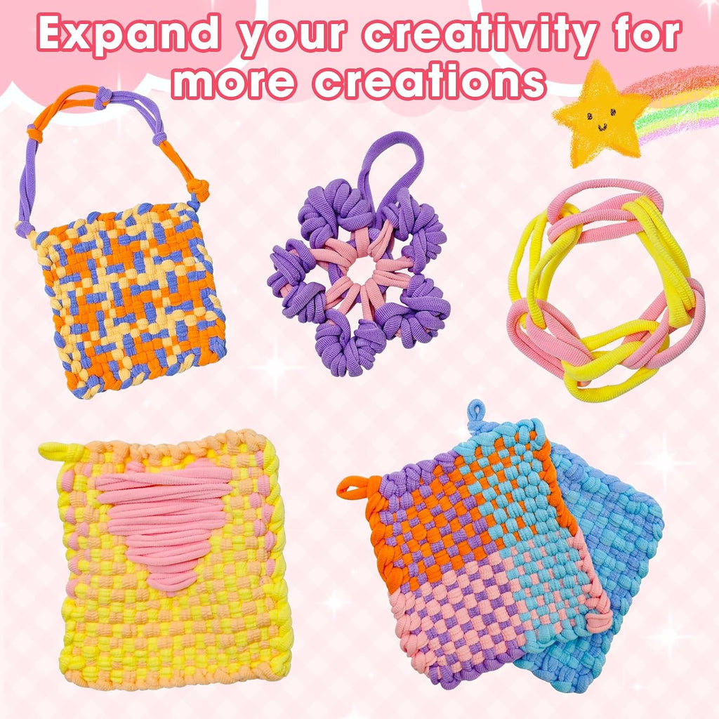Weaving Loom Kit Toys for Kids and Adults DIY Arts and Crafts for Girls Ages 5 6 7 8 9 10 12, Pot Holder Loom