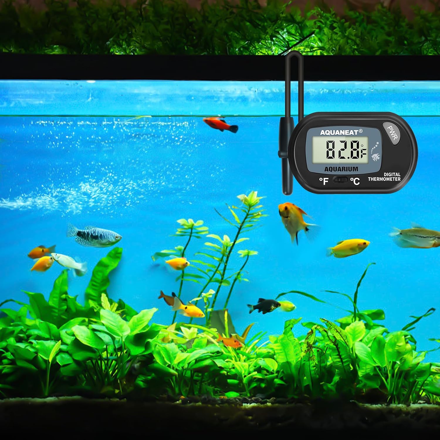 2 Pack Aquarium Thermometer, Fish Tank Thermometer, Digital Temperature Test, with Large LCD Display