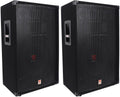RSG15 15" 3-Way 8-Ohm Passive DJ PA Speaker, 2-Pack | 1500W Peak/750W RMS, SpeakON and 1/4" Inputs, Piezo Compression