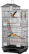 39-Inch Roof Top Bird Cage Large Flight Parrot Cage w/Toys for Small Quaker Cockatiel Sun Conure Parakeet Finch Green