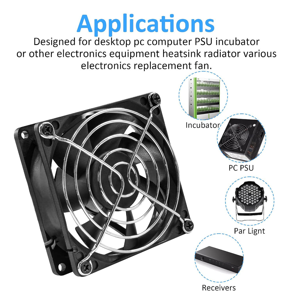 80x25mm12V DC High-Performance 2-Pin XH2.54 Electronics Cooling Fan 2-Pack