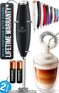 Powerful Milk Frother Wand With Duracell Batteries - Ultra Fast Handheld Drink Mixer - Electric Whisk Foam Maker for