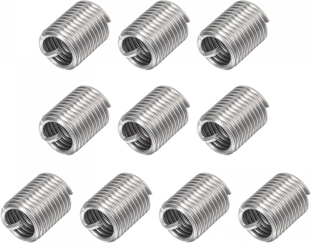 uxcell Wire Thread Inserts 1/2-13 UNC 2.0D 304 Stainless Steel Helical Type Coiled Wire Screw Repair Threaded Sleeve Steel Sheath 10pcs