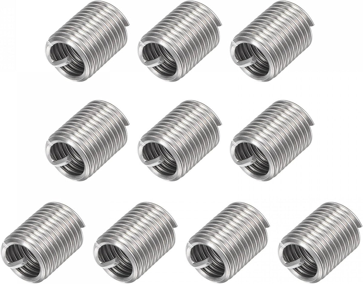uxcell Wire Thread Inserts 1/2-13 UNC 2.0D 304 Stainless Steel Helical Type Coiled Wire Screw Repair Threaded Sleeve Steel Sheath 10pcs