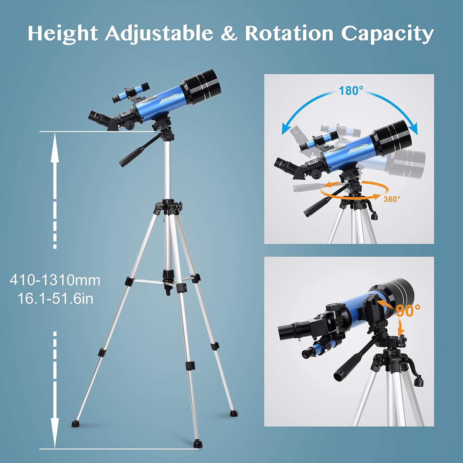 40070 Astronomy Telescopes for Beginners and Adults with K10 and K25 Eyepieces 70mm Travel Telescope Adjustable