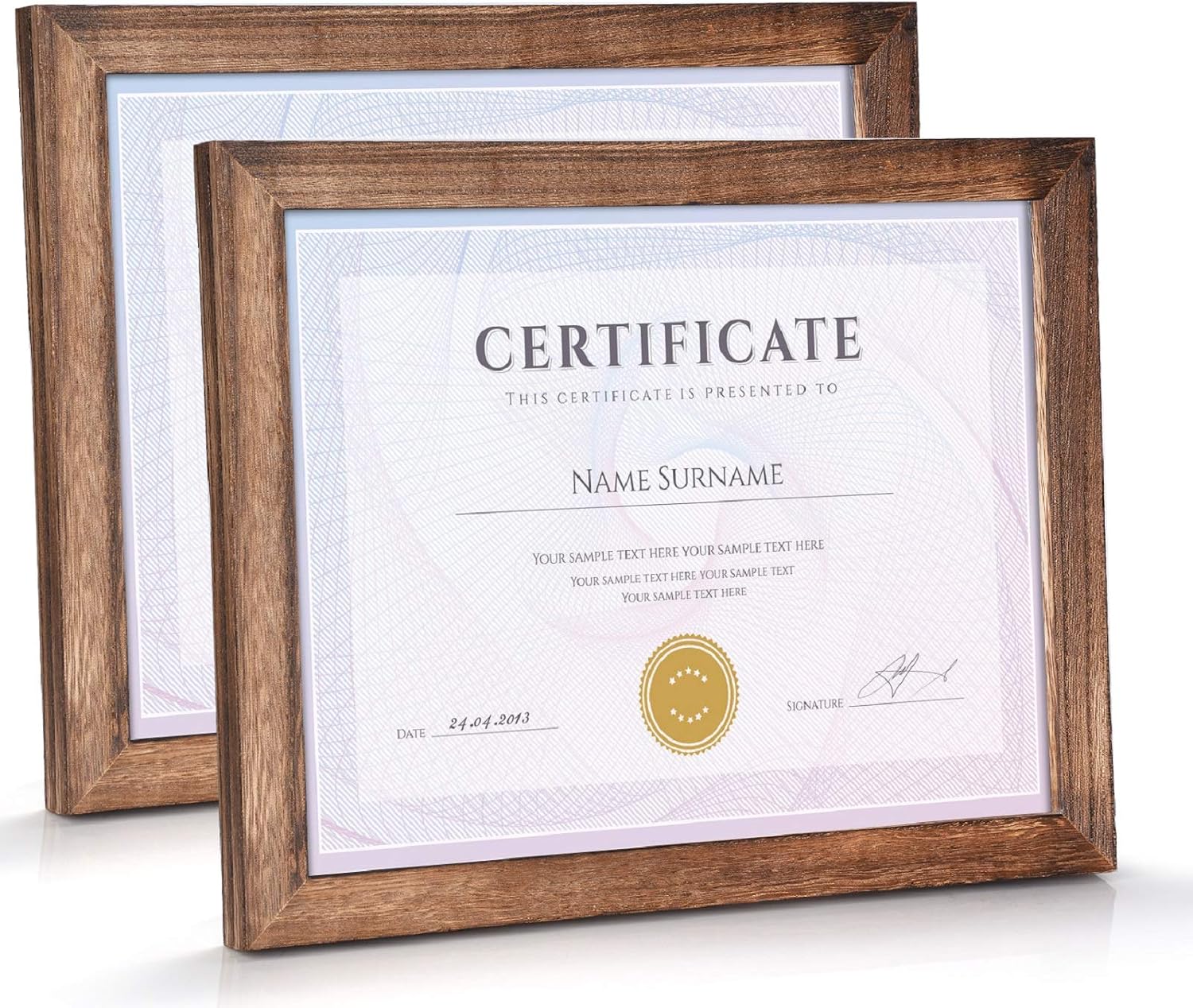 Certificate Frames 8.5 x 11 Picture Frames Diploma Frame with Stand Rustic Wood Document Frame with High Definition