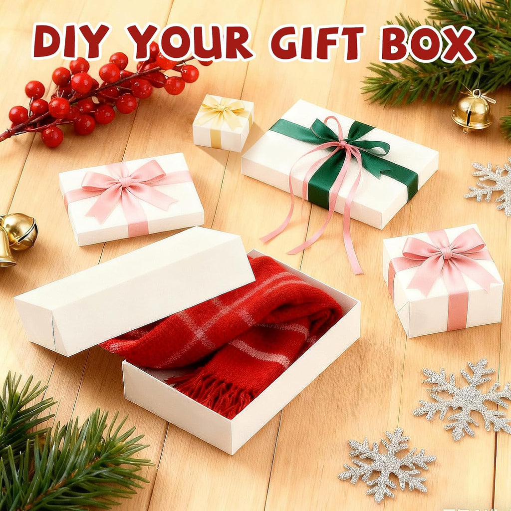 20 Pack White Gift Boxes with Lids, 5 Sizes for Presents