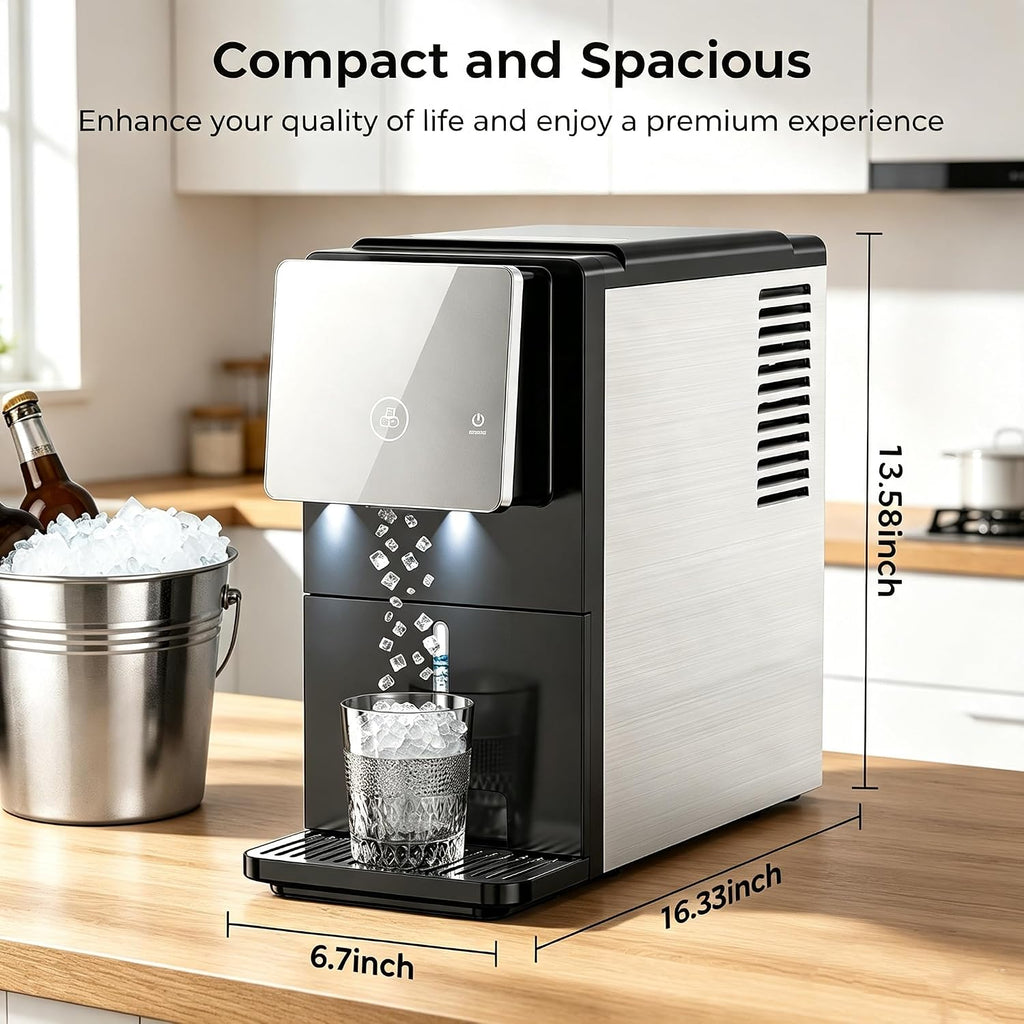 Nugget Countertop Ice Maker, Automatic Ice Dispenser, 33 lbs/Day Chewable Pellet Ice Machine with Self-Cleaning &