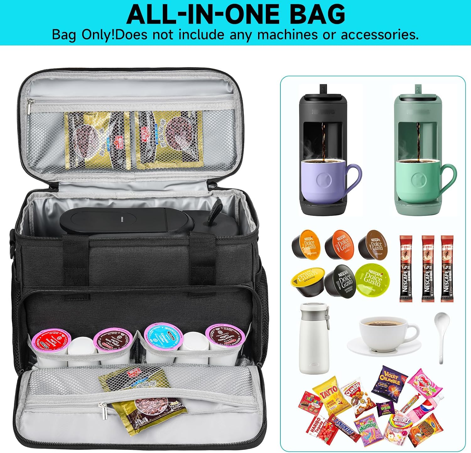 Coffee Maker Travel Bag Compatible with Keurig K-Mini Mate/Mate Plus,Single Serve Coffee Brewer Carrying Case with