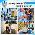 Kegerator Tower Standard 3 Tap Beer Tower with Self-Closing Beer Faucet
