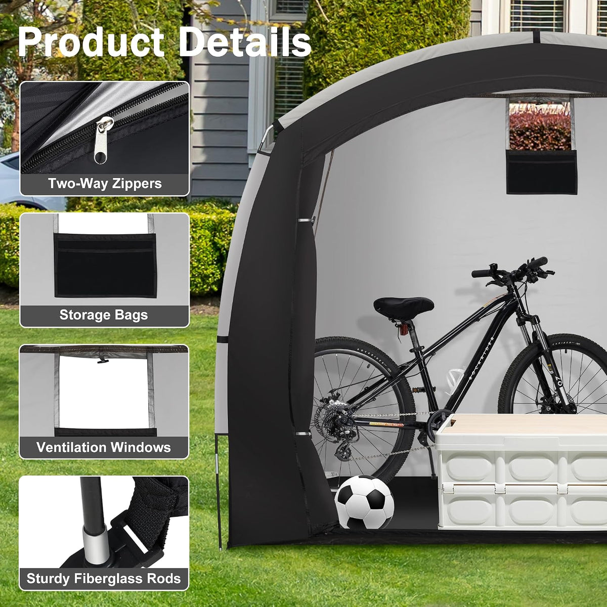 Bike Storage Shed Tent Waterproof Outdoor Easy Setup Portable XL