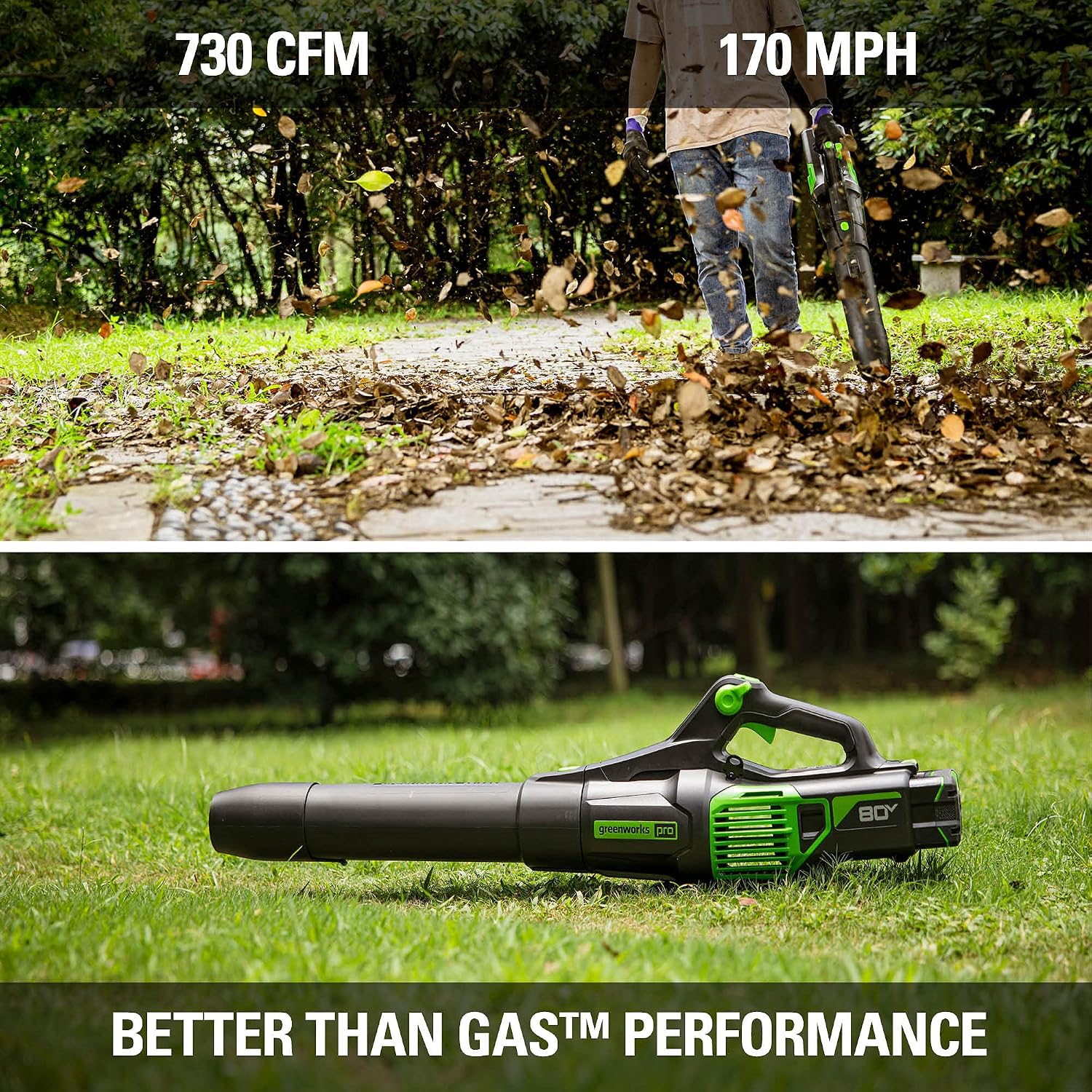 80V Electric Leaf Blower, 730 CFM, Tool Only