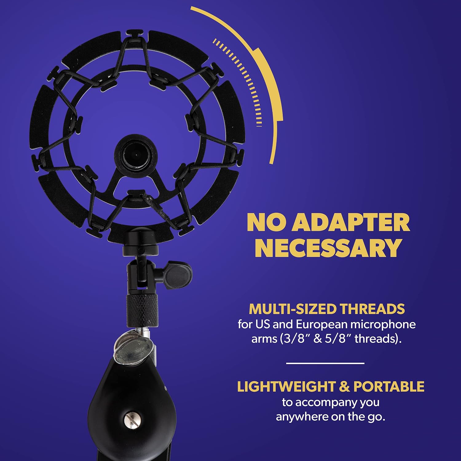 Pro Microphone Shock Mount - Mic Holder Compatible w/Blue Yeti, Snowball & Pro Microphones