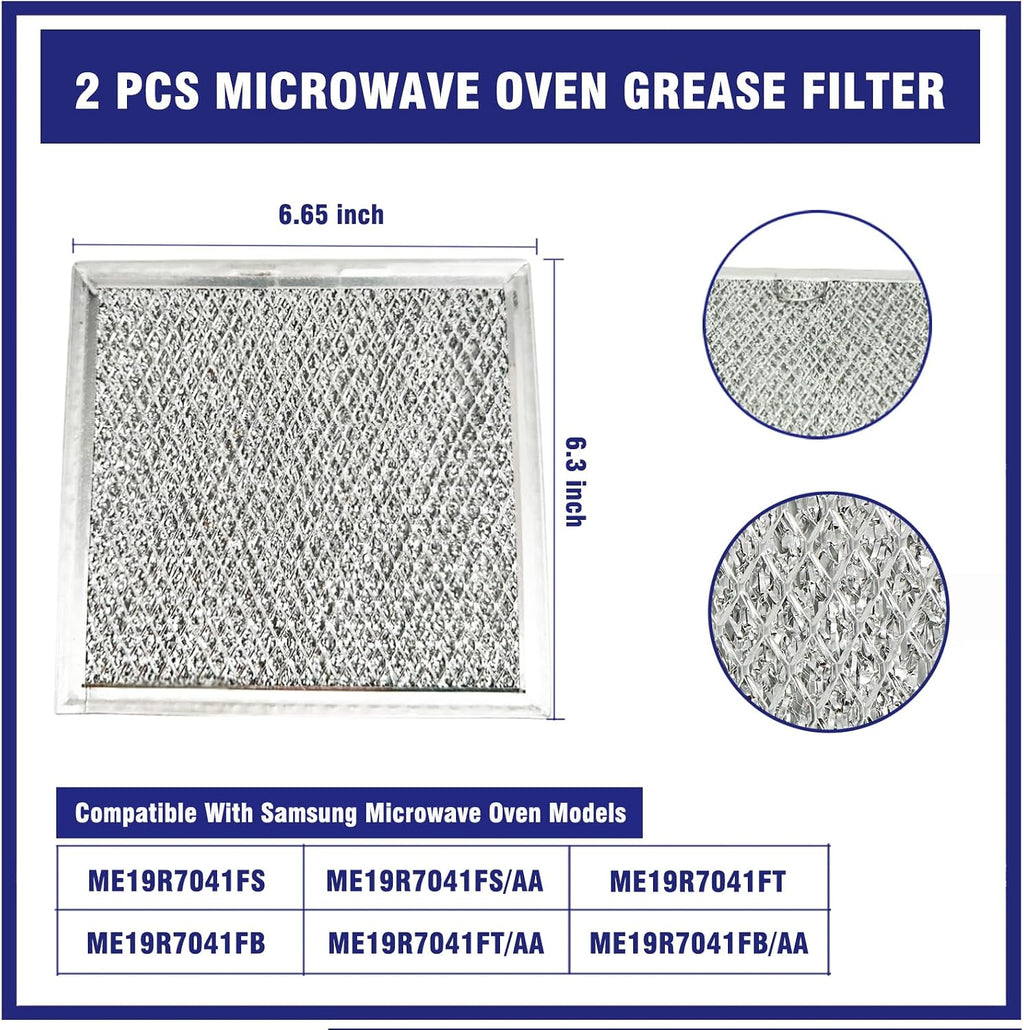 2 Pcs Microwave Grease Filter Replacement Fit for Samsung ME19R7041FS