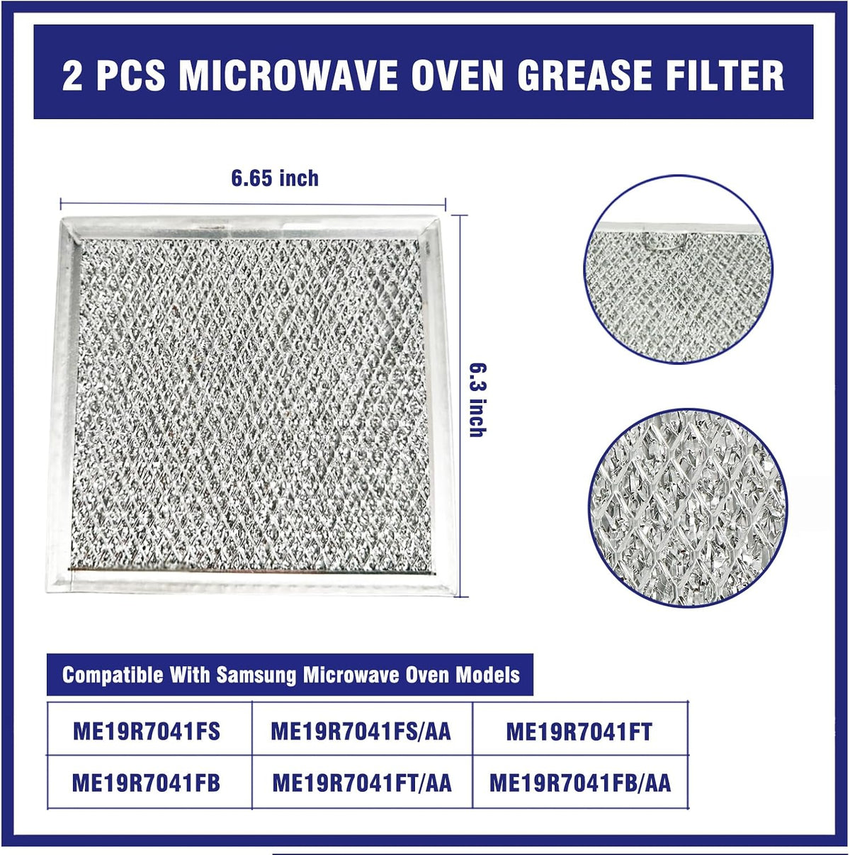 2 Pcs Microwave Grease Filter Replacement Fit for Samsung ME19R7041FS