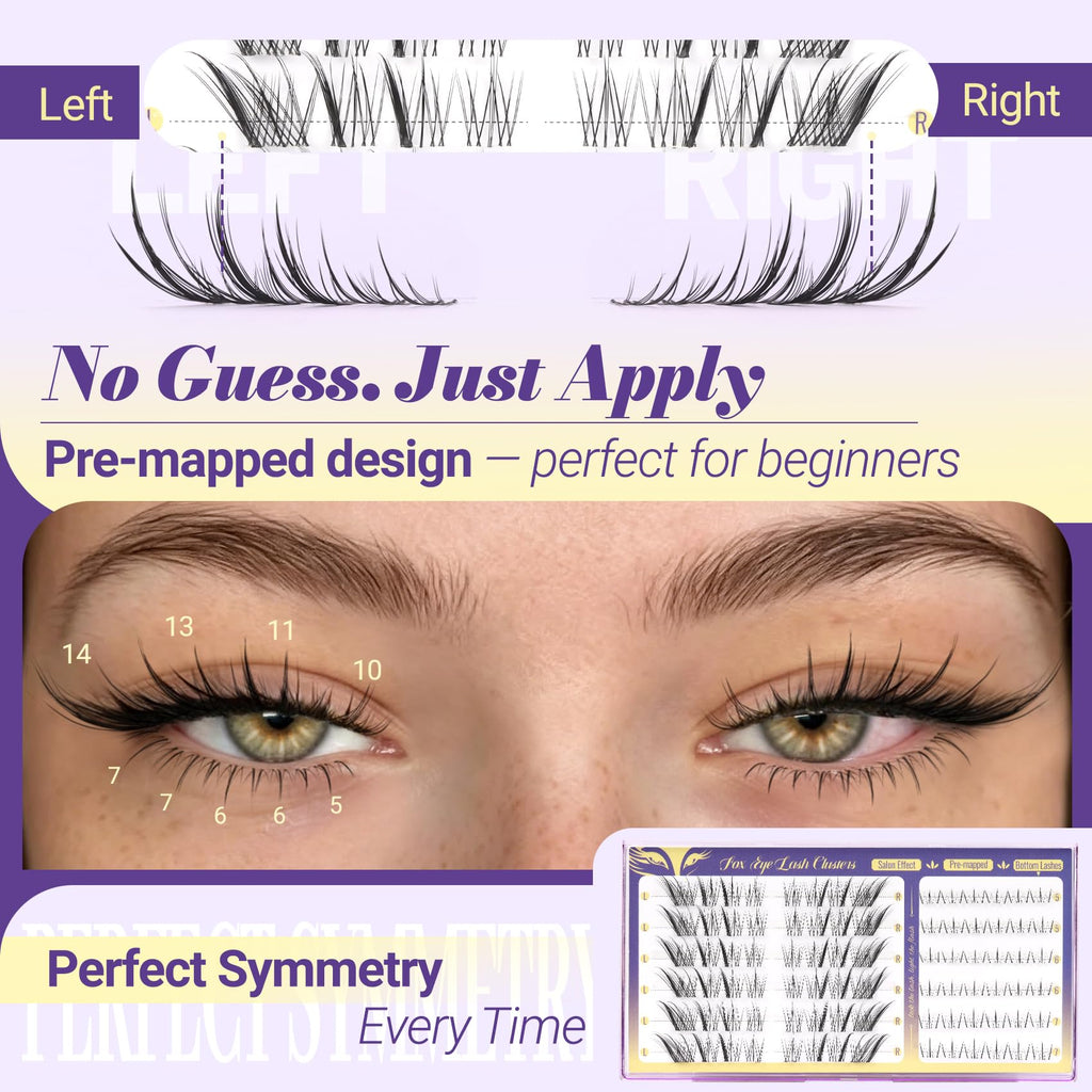 Natural Lash Clusters Wispy Fox Eye Lash Clusters with Bottom Lashes
