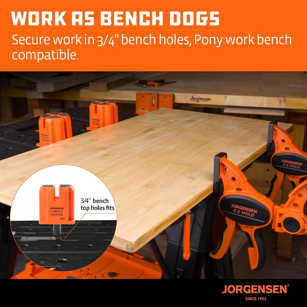 3-in-1 Support Block, Cabinet Master Parallel Clamp Accessory | Woodworking Bench Dog, Riser Block, Anti-Slip Pad
