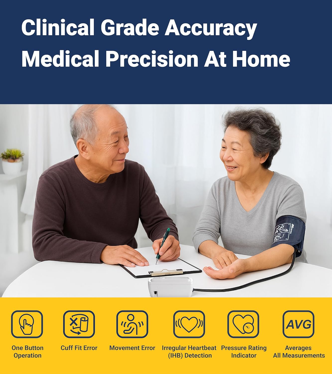 Blood Pressure Monitor for Home Use, UA-767F, Wide-Range Cuff (8.6-16.5"/22-42cm), 4 User, Easy to Use, Body Movement