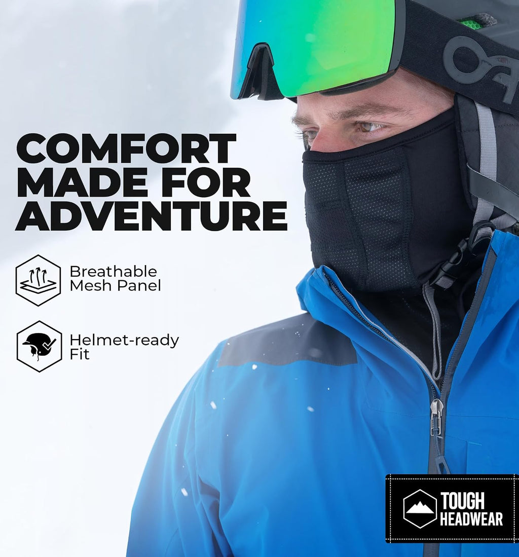Half Ski Mask - Fleece Lined Winter Face Mask - Stretch Neck Gaiter for Cold Weather Gear - Skiing Accessories